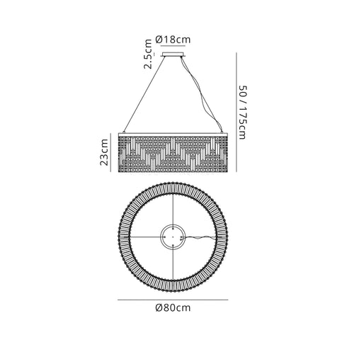 Zula Round Pendant Chandelier 12 Light